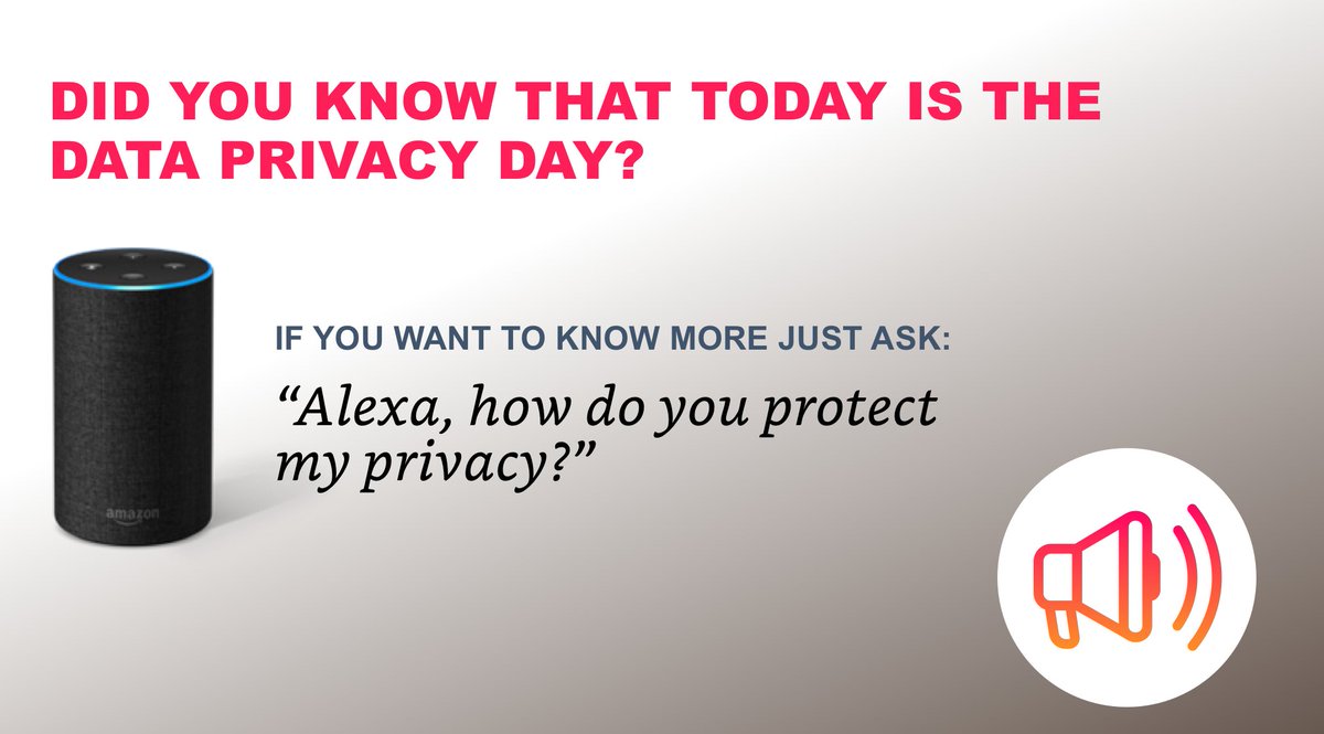 voice_reply's tweet photo. 28th of January: Data Privacy Day!
Find how Alexa is protecting your data!
#alexa #amazon #dataprotection #privacy #DataPrivacyDay https://t.co/Ga1NHgU2CP