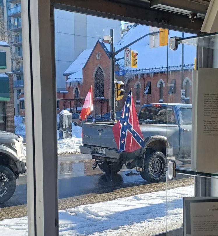 catherinekitts's tweet photo. Important for all watching to know what we’re seeing in our nation’s capital today. This is a symbol of white supremacy. In #Ottawa we are accustomed to peaceful protest, but don’t bring your hatred here. There is no place for it in our city. 

Thanks @ArielTroster for sharing 📷 https://t.co/TQbUf0lvQN