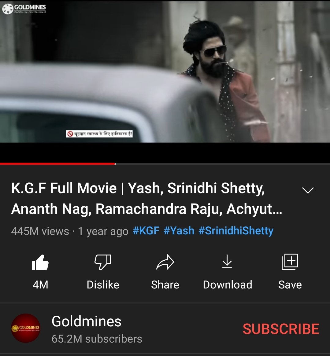 ABA47007's tweet photo. #KGFChapter1  445m+ views , 4m+ likes in the Bhojpuri dubbed version.

#YashBOSS  #KGFChapter2 
#KGF2onApr14 https://t.co/Hp5oUlt50n