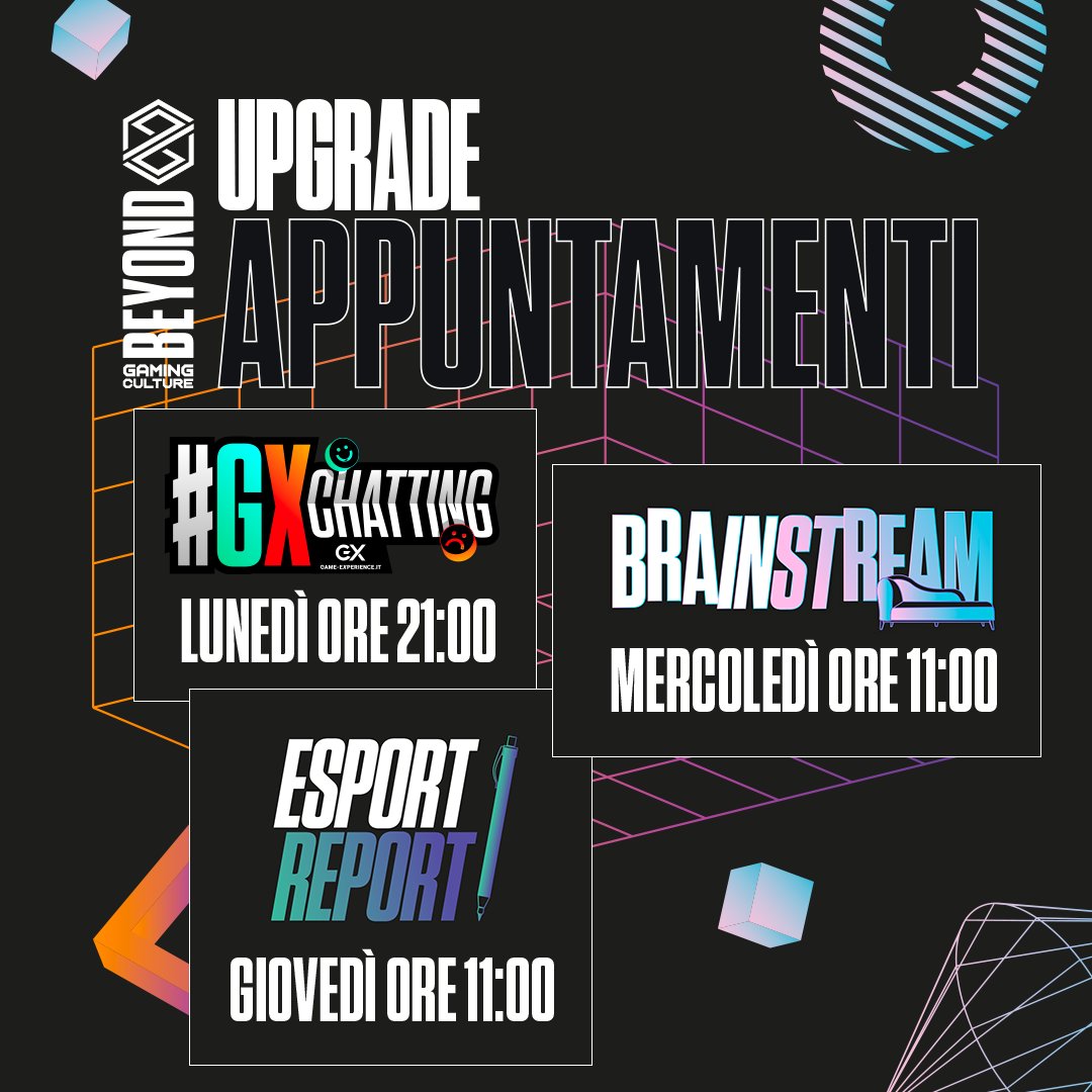 PGEsportsIT's tweet photo. Aprite l'agenda e non prendete altri appuntamenti!📝
Nuovi orari per le trasmissioni di @Beyond_PG:
- #GXChatting lunedì alle 21:00
- #Brainstream mercoledì alle 11:00
- #EsportReport giovedì alle 11:00
Il tutto come sempre sul https://t.co/i4kyYYXeHO, quello mica lo cambiamo! https://t.co/hHLkLlX6qT