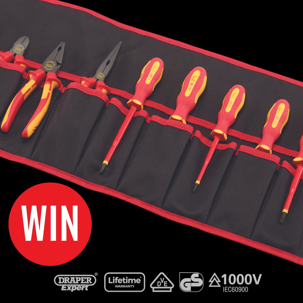 drapertools's tweet photo. #WIN our NEW XP1000 range of VDE hand tools, a 10-piece electrical toolkit⚡

To enter:
Like and retweet this post
Follow us @drapertools 
Comment and tag below who would also love this range 

Good Luck! T&amp;Cs https://t.co/rZ4cwVrc9v

 #giveaway #Competition #electrician https://t.co/lp4eHkXcOD