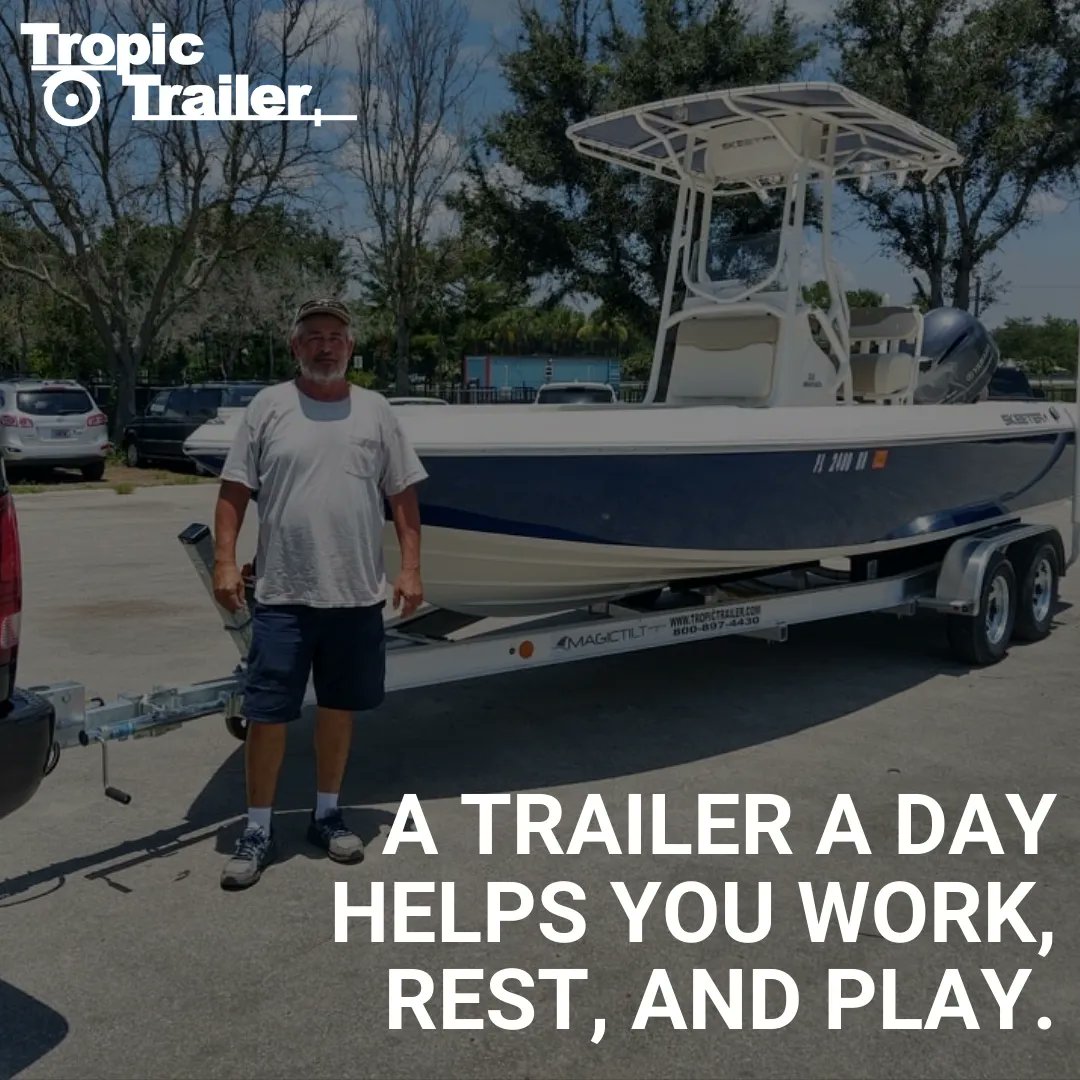TropicTrailer's tweet photo. Our favorite use of a trailer is for boat days filled with fishing, snacks, and great company. What do you use your Tropic Trailer for?
#tropictrailer #boatday https://t.co/TcDqmqPtSC