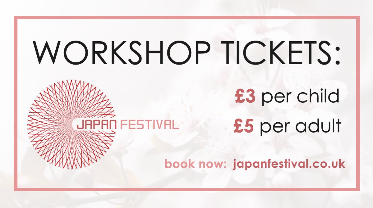 Tickets for Japan Festival 2022 are now on sale!

🎟 Individual workshops: £3 (child), £5 (adult)
🎟 Full-day school workshop (4-12yrs, 17/18th): £10

Book now: blueprint.yapsody.com