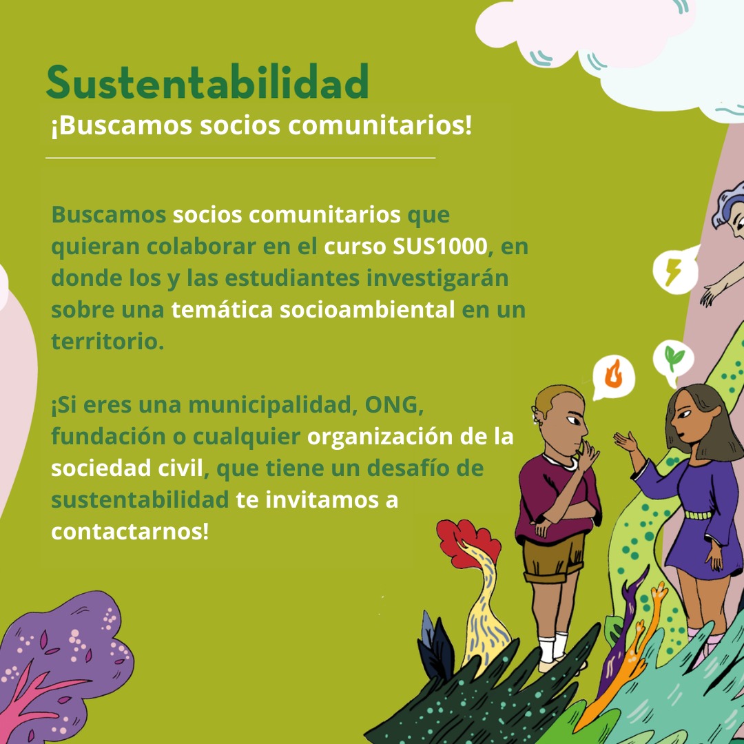 DesarrolloSusUC's tweet photo. 💡Atención municipalidades, ONGs, fundaciones o cualquier organización de la sociedad civil

Estamos buscando socios para colaborar en el trabajo semestral del curso Sustentabilidad (SUS1000) de la UC.

🔗Más detalles en el siguiente formulario: https://t.co/HrkRjrM773 https://t.co/H8QKpaqAVV