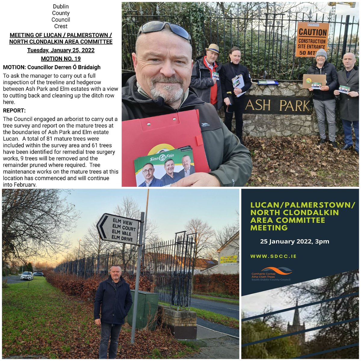 DerrenOBradaigh's tweet photo. Works are now underway for treeline clean up between #AshPark #Elm following a motion I had agreed at this week's Area Committee meeting @LucanSinnFein
This is as a result of issues raised by residents with the #SinnFéinTeam last November https://t.co/x990hs8OyK