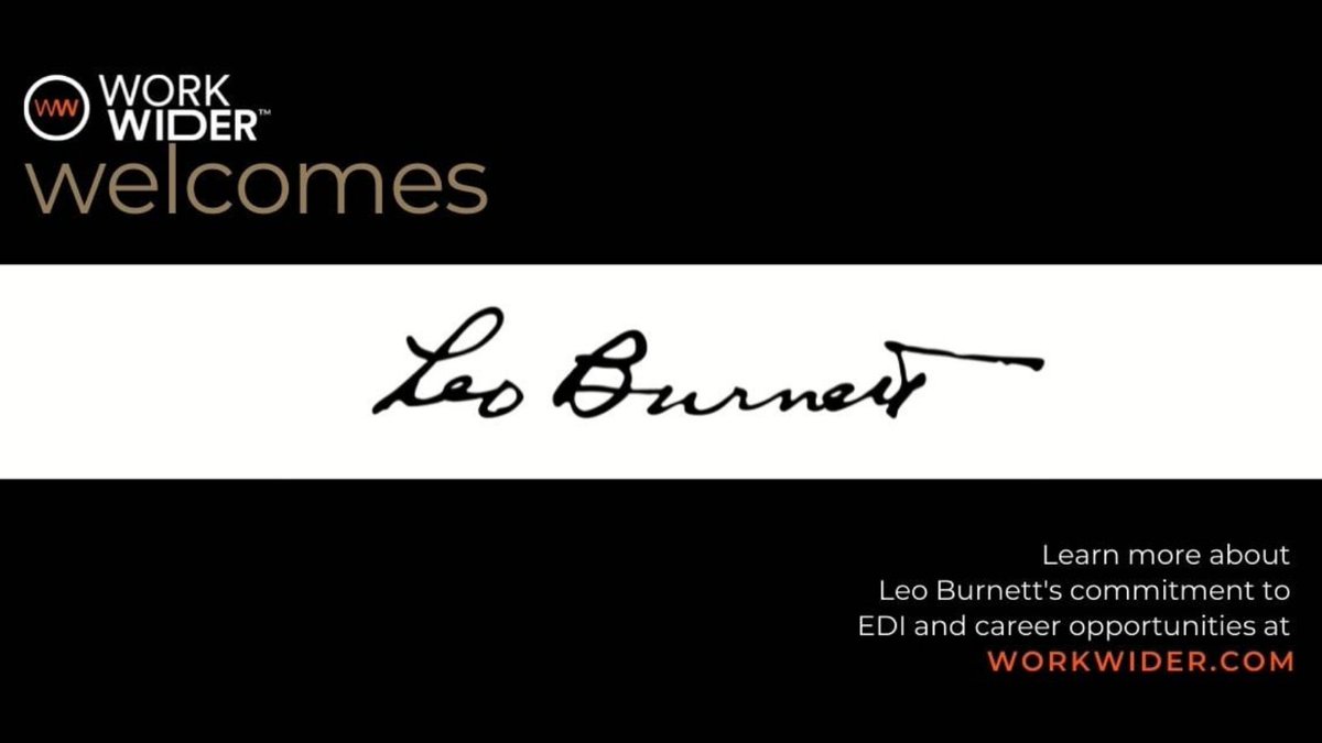 LeoBurnettChi's tweet image. Creating a more diverse workforce begins with inclusive workplaces. We are proud to partner with @WorkWider! 
#WorkWider