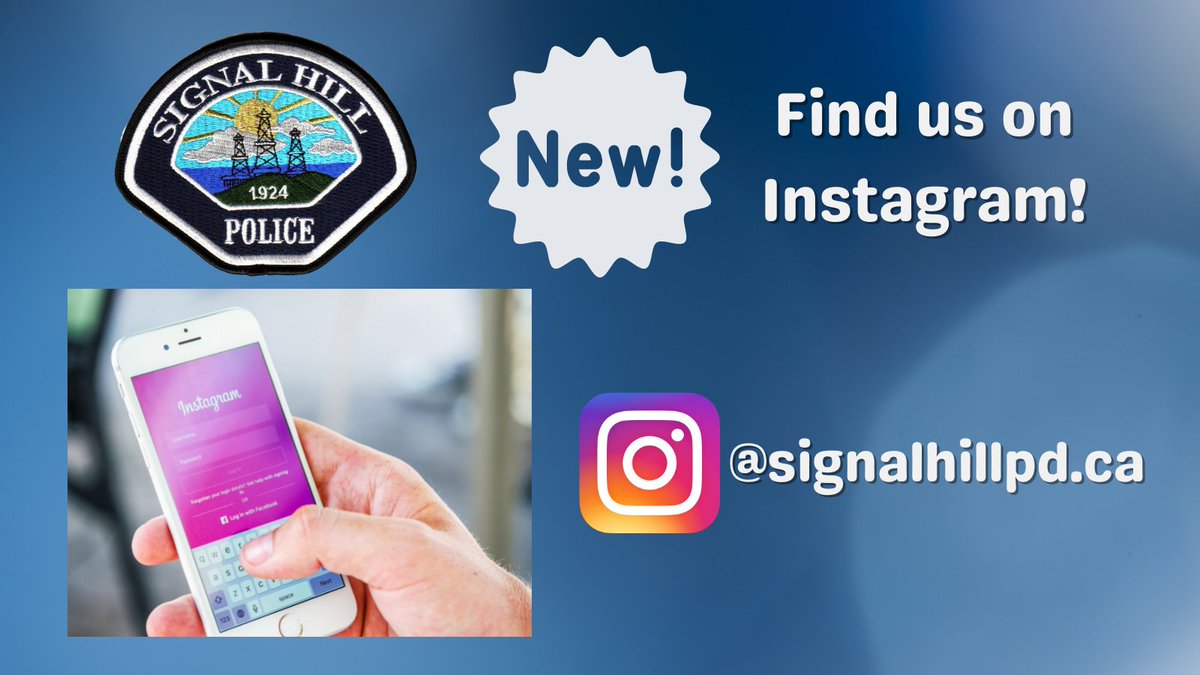We're joining Instagram! Follow us instagram.com/signalhillpd.ca We'll start posting on Monday, Jan. 31, but you can follow us now so don't miss out! We hope to engage with the community in a brand-new way. Don't worry, we'll still be here on Twitter. #FollowUs #Instagram #SignalHill