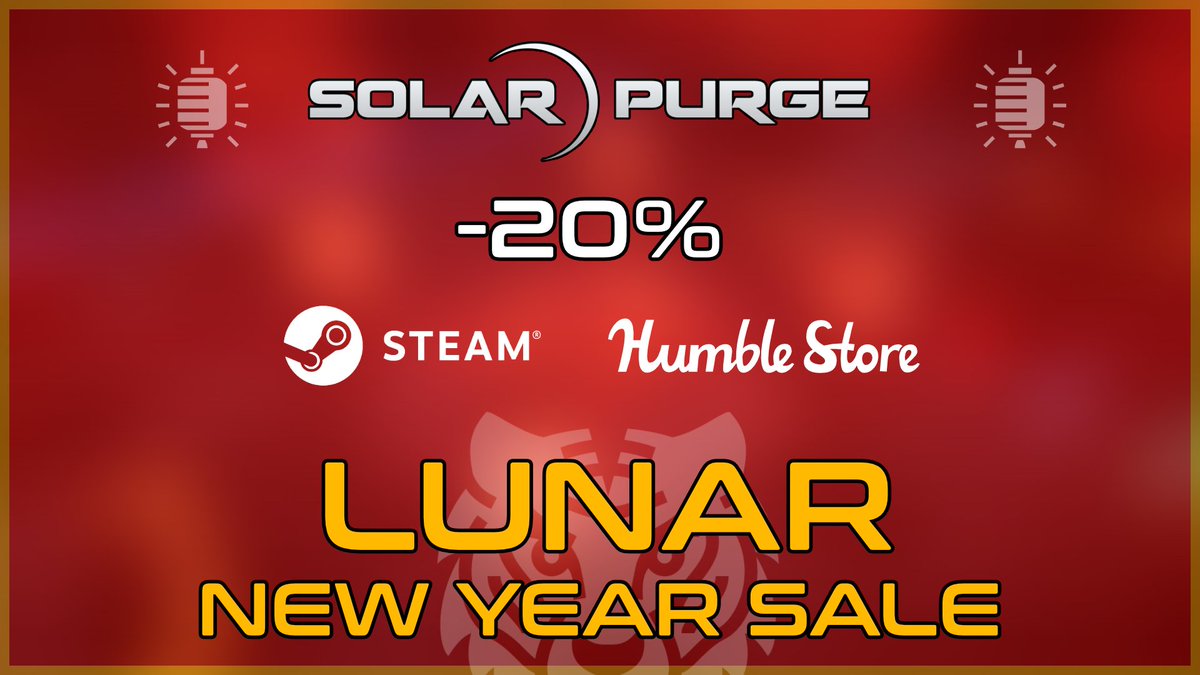 SolarPurge's tweet photo. 🐅 The year of the Tiger has arrived! Solar Purge is only $20 during the Lunar New Year Sale on #steam and #humblebundle! 🐯

Update 0.4.3 is coming very soon!

#solarpurge #indiegame #twinstickshooter #arcaderpg #coopgame 

▶️ https://t.co/fnhYg7FTPL
👉 https://t.co/UTQvXHJWm7 https://t.co/HemU9s62QA