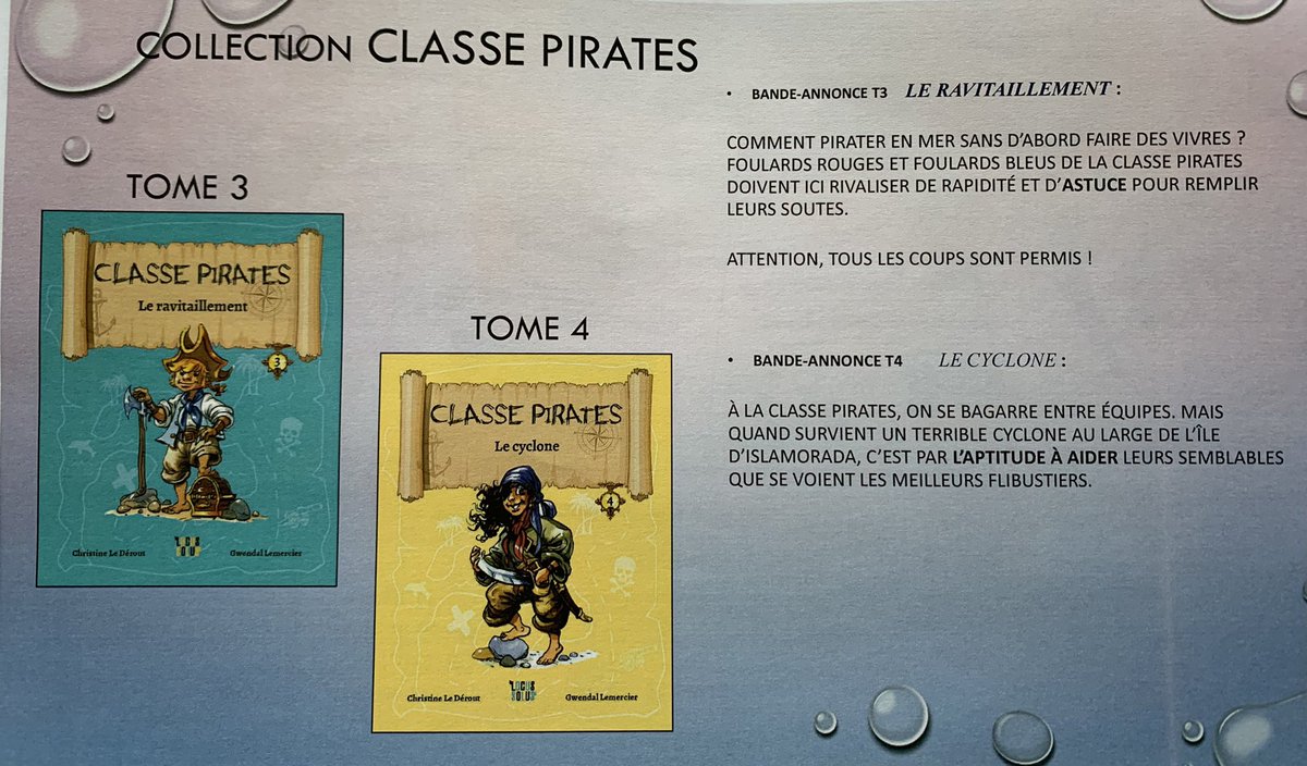 LederoutC's tweet photo. ⚠️A vos agendas 📍
Voici la nouvelle date de sortie nationale des tomes 3 et 4 de classes Pirates 🏴‍☠️ (6/9ans)
Le vendredi 06 mai 2022 😀🙏🏼
Il y aura sûrement des séances de dédicaces en avant première 📚😉 restez branché ! 
Bon week-end à tous 😀👋
#ClassePirates 
#lecturefacile https://t.co/5689iDrQQF