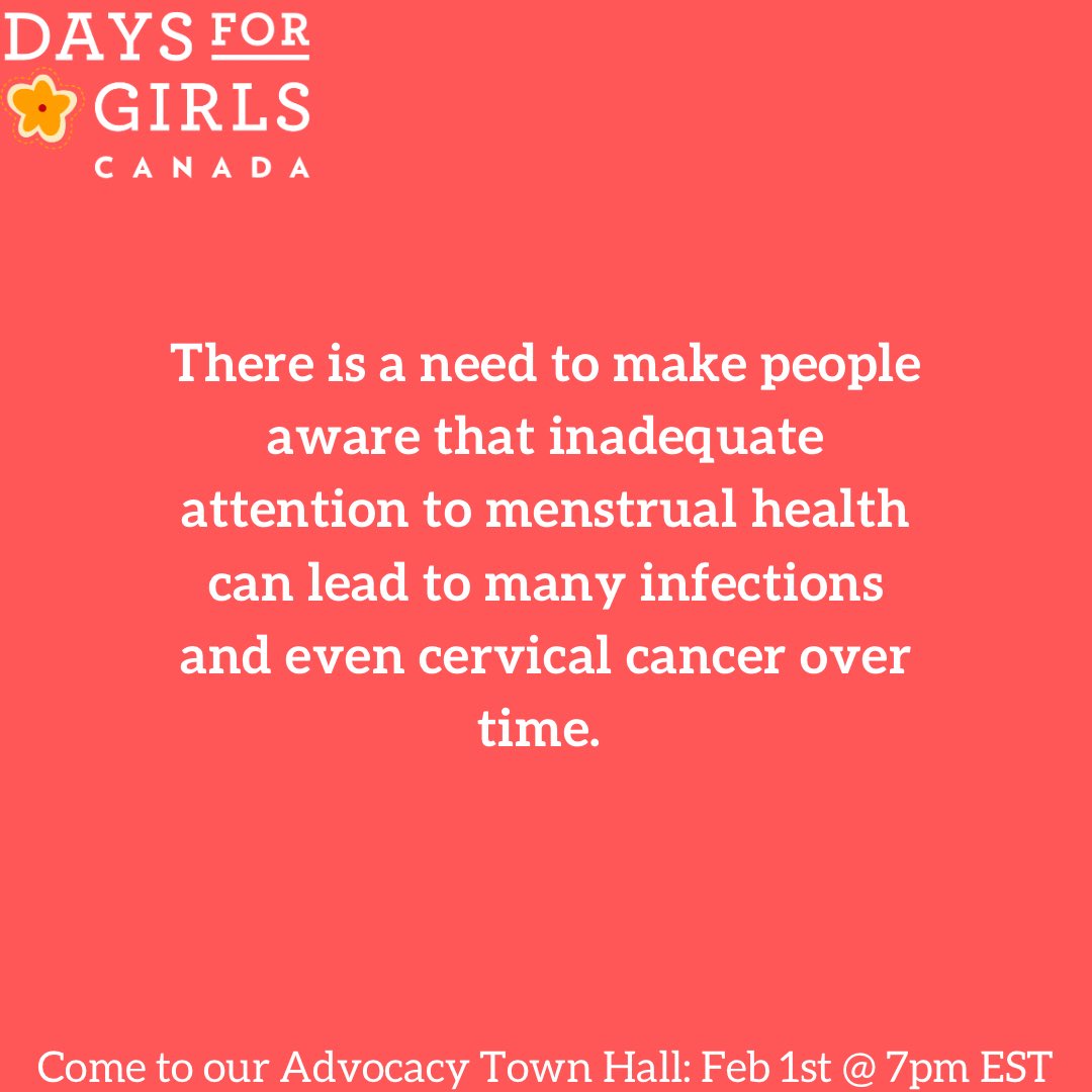 daysforgirlsca1's tweet photo. #MenstrualAdvocacy is essential for change and for equality.

Come to our Advocacy Panel Town Hall to learn more about 🌼The Role of Days for Girls Canada in Menstrual Health🌼

You can register by emailing Syd at chairca@daysforgirls.org https://t.co/iWCi2HIv4J