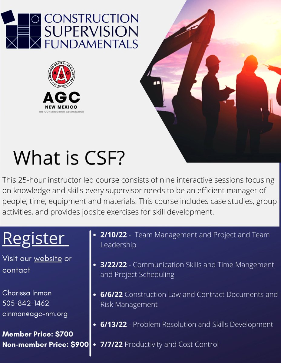 Are you new to construction leadership or an aspiring front line leader who is looking to learn the entry level management skills to lead construction activities? Join us for Construction Supervision Fundamentals (CSF). Starting February 10th. lnkd.in/gvnz3R9X