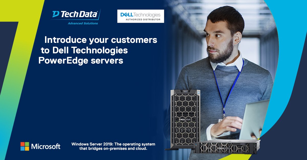 Save £85 when you buy a #PowerEdge Tower or Rack server with Windows Server 2019 Standard edition - Shop with Tech Data today: tdas.so/8B804C
