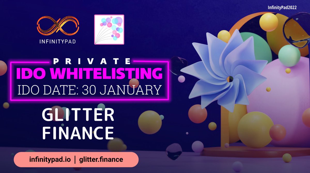 We are giving away 200 #Whitelist spots to public for @GlitterFinance IDO on @InfinityPad_io Launchpad Glitter Finance is a cross-chain bridge between #Algorand and other supported blockchains like #Polygon #Solana and #Terra JOIN #Whitelisting NOW!! gleam.io/izvU4/glitter-…