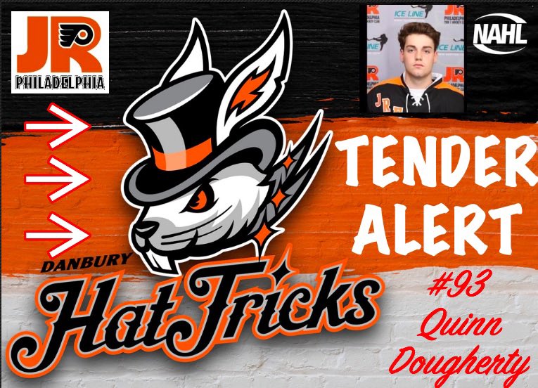 JRFMidgetHockey's tweet photo. Congrats to our own Quinn Dougherty on Tendering with the Danbury JR Hat Tricks of the NAHL! https://t.co/w4XvObtIOE