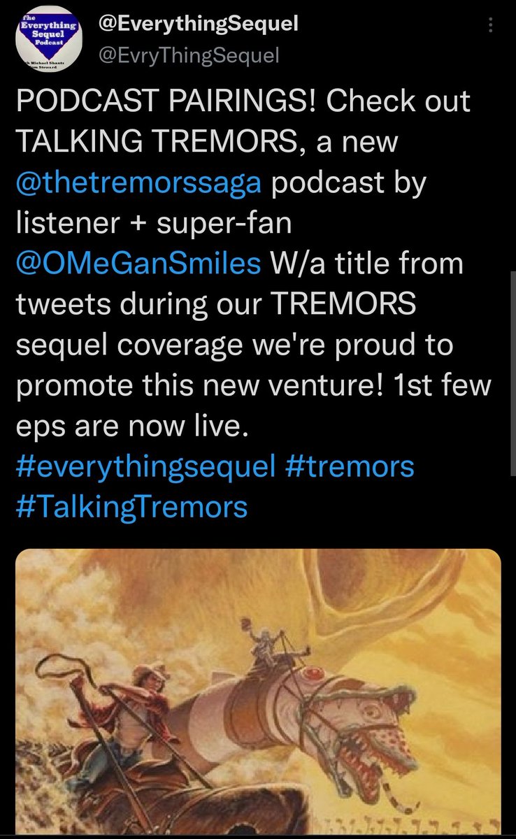 thetremorssaga's tweet photo. @lowcarbcomedy, @SunsAndShadows, @beetlebear, & @EvryThingSequel are doing their part to #StampedeTremors with #TalkingTremors this #TremorsMonth because #TremorsBelongsInTheLibraryOfCongress for its ability to #Stampmeme a #WormVerse of #TreMen #Grabheads.
ARE YOU?! https://t.co/qTLdMcKgig