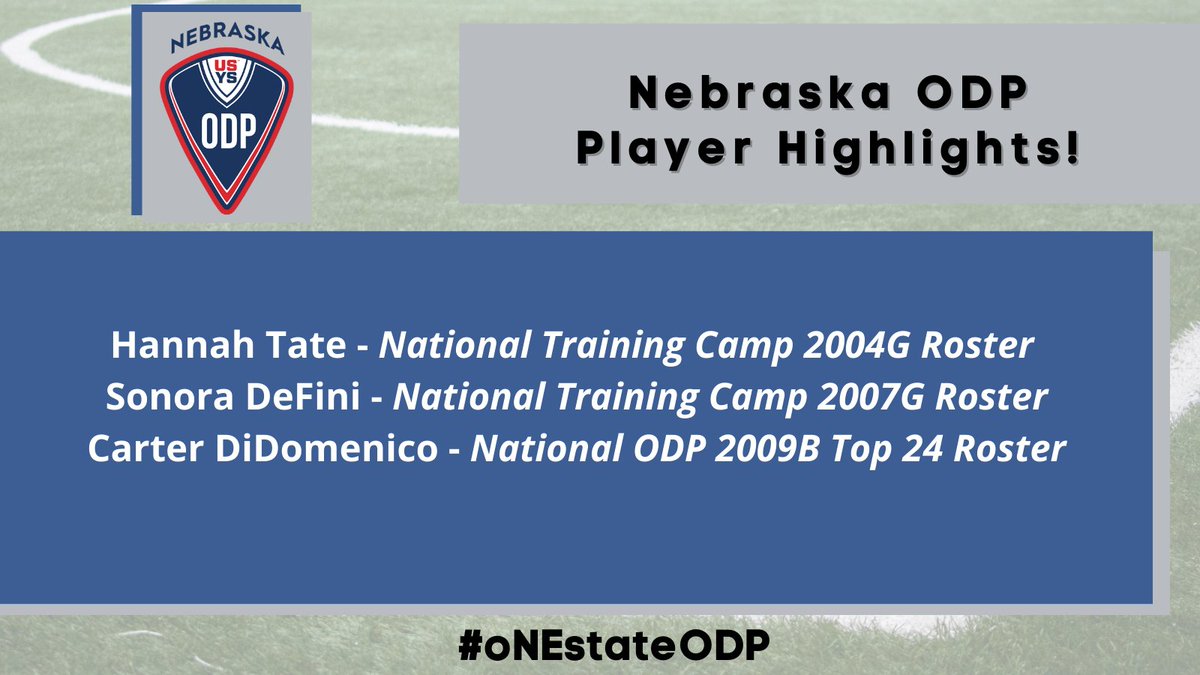 NEBStateSoccer's tweet photo. Please join us in congratulating our #nebODP players who were recognized at the NATIONAL level! Way to #representNE! https://t.co/c7hDGegiob