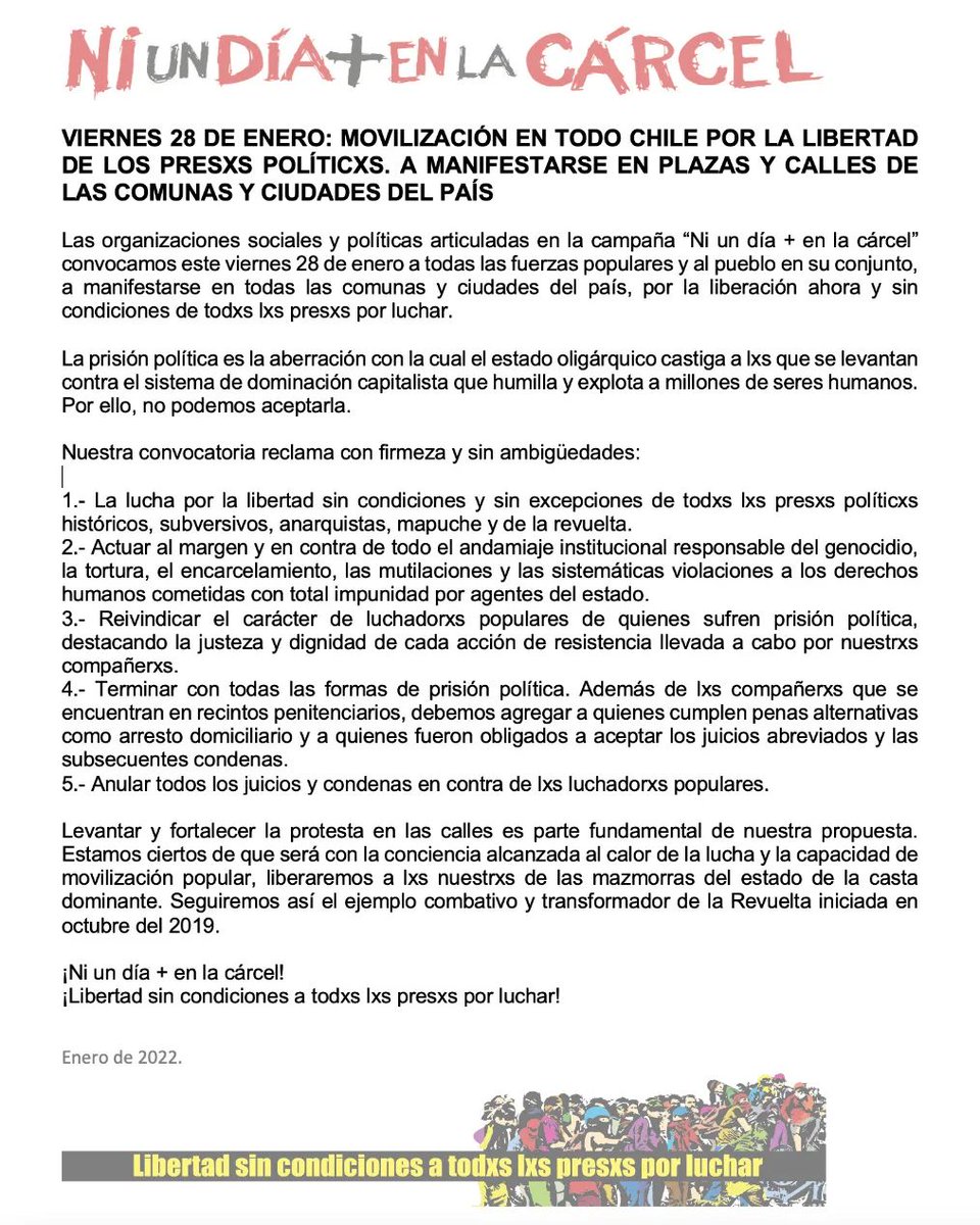 owanama's tweet photo. #niundiamasenlacarcel #libertadatodxslxspresxspoliticxs 
#libertadalxspresxsporluchar 
#libertadsincondiciones https://t.co/F0Zocv1FR6