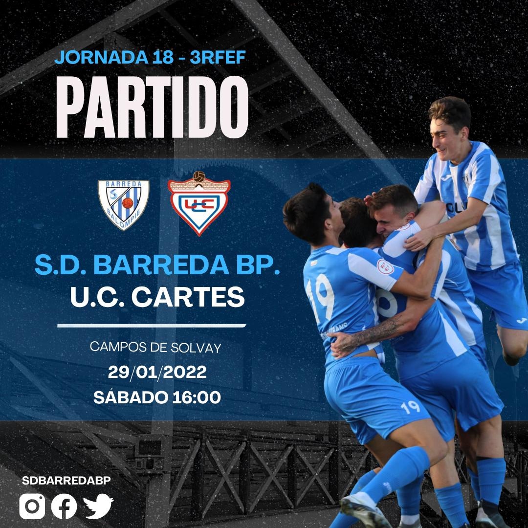 BarredaBp's tweet photo. Este fin de semana disputamos una nueva jornada de liga en los Campos de Solvay
Jornada 18
Sábado 29 a las 16.00 horas.
@BarredaBp - @UnionClubCartes https://t.co/Oh0kqNIgdu
