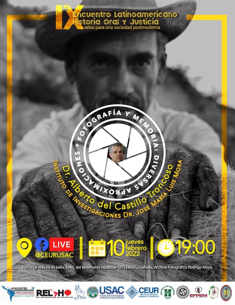 institutomora's tweet photo. 📣 Conferencia: #Fotografía y #memoria, diversas aproximaciones. 
Dr. Alberto del Castillo, investigador del #InstitutoMora. 
👉Jueves 10 de febrero a las 19:00 horas. 
https://t.co/EMGfqakKek #ixelhoj https://t.co/N3IQ5Z3byy