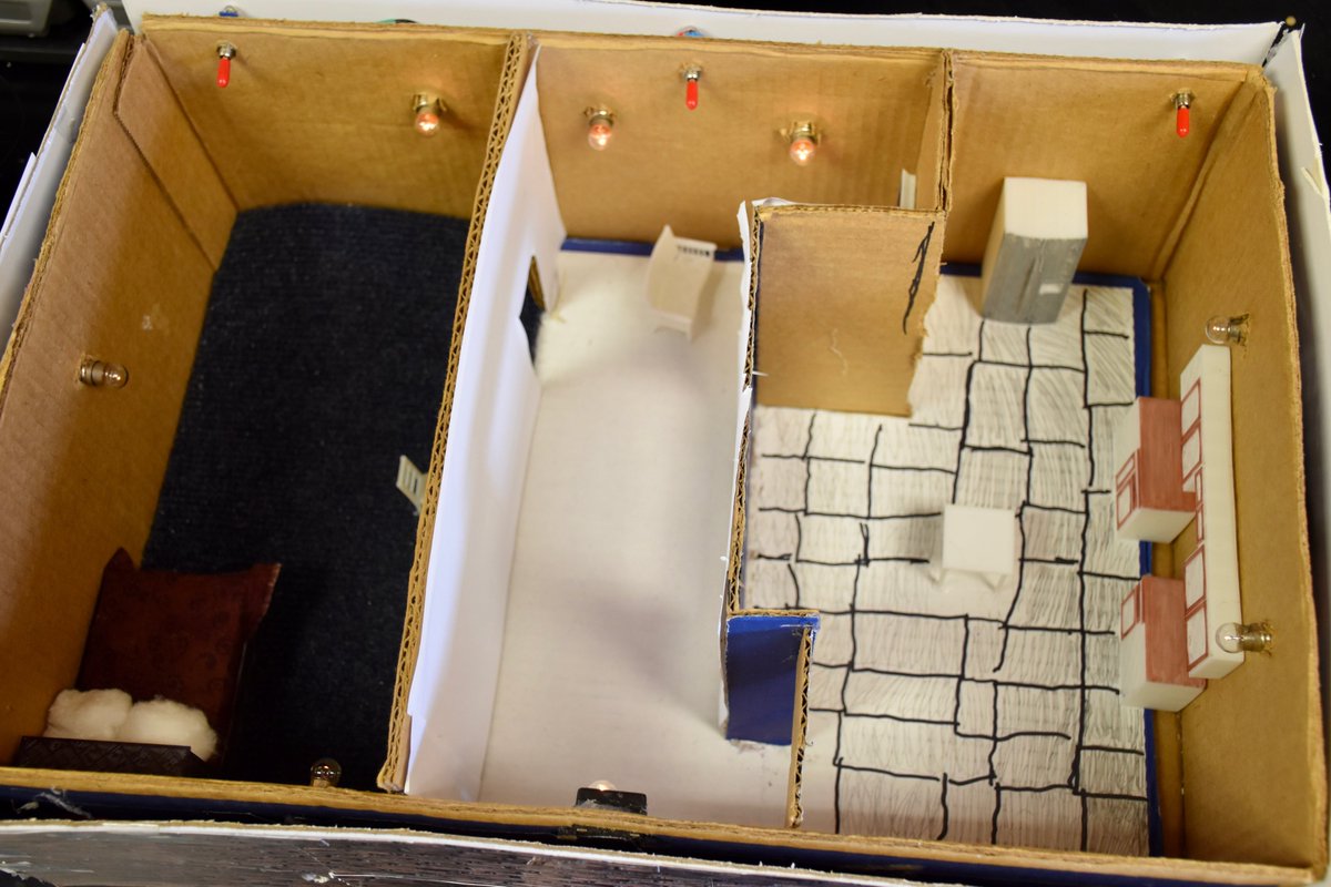 BoysLatinSchool's tweet photo. Students in the Honors Electricity And Magnetism class designed and built model houses for their semester project and had to wire with four different circuits. The houses have working lights,  doorbells and even ceiling fans! #BoysLatin #BL #OneBL #EQV https://t.co/vextSqyRSI