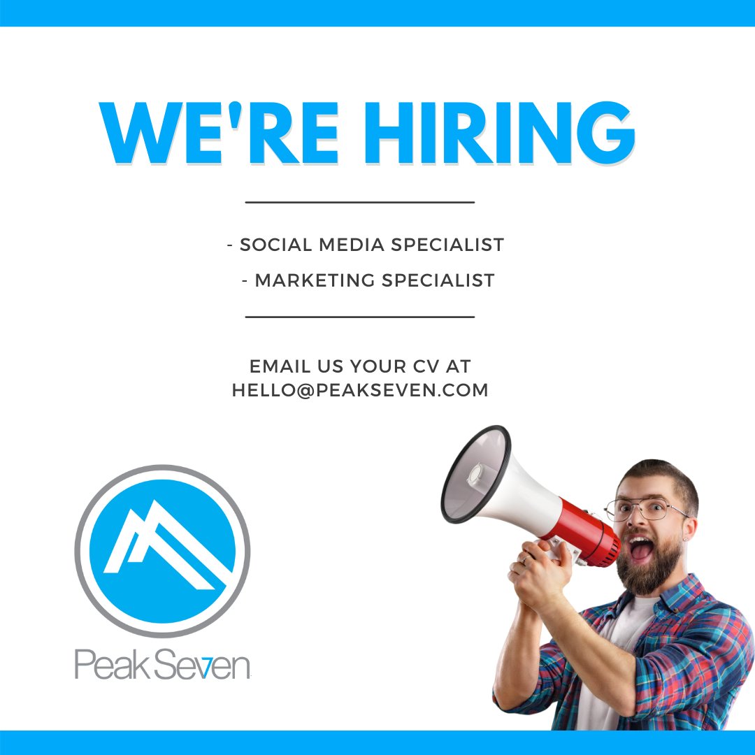 PeakSeven's tweet photo. Looking for a couple of talented people to join the Digital Marketing Team at #PeakSevenAdvertising! 💻  

🚀  Social Media Specialist
🚀  Marketing specialist

— Work remotely
— Full-time
— 401k
— Health Insurance 

Please email your CV at hello@peakseven.com 😎 https://t.co/RJZ28zrFCi