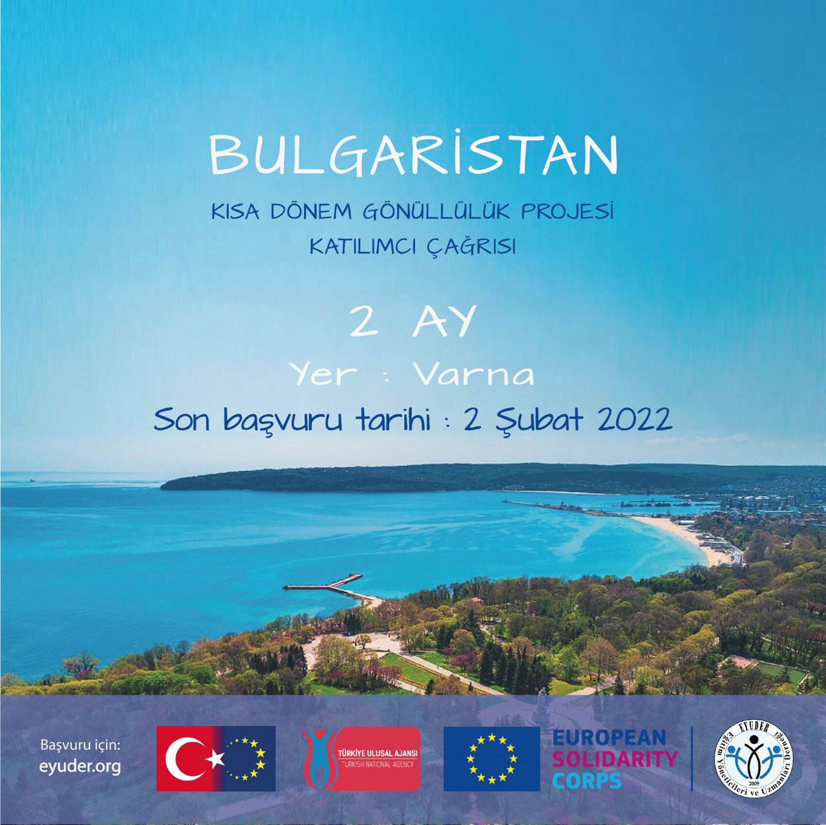 Bulgaristan Kısa Dönem Gönüllük Projesinde Gençlerimizin Başvurularını bekliyoruz. eyuder.org/Haber.aspx?id=…