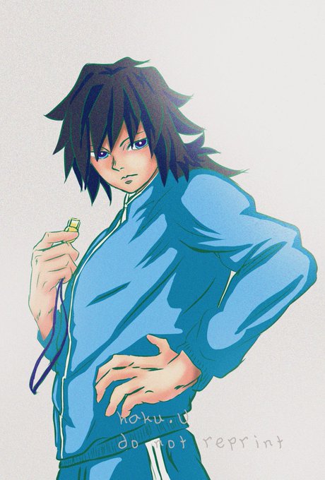 兎月 はくさんがTwitterに投稿した冨岡義勇(鬼滅の刃)のイラスト。