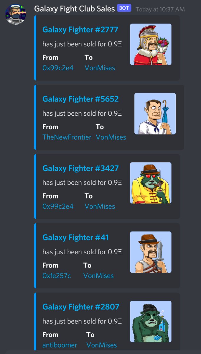 2cryptoGuyz's tweet photo. Welcome aboard to a couple new GFC family members! @VonMises14 and @JonathanLittle 
Get your team ready to battle in the @GalaxyFight_NFT arena! 

#NFTGame https://t.co/sJJveS7voJ