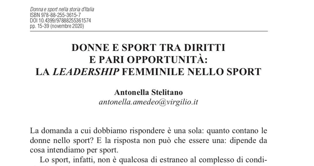 calciatrici1933's tweet photo. Sul sito di @EditriceAracne è possibile leggere le prime pagine del saggio di Antonella Stelitano "#Donne e #sport tra #diritti e #pariopportunità: la #leadership femminile nello sport", un must per chi si occupa di questi argomenti!

@Assist_Italy 

👉https://t.co/bbV2R7WrrJ https://t.co/cEp27KMNZm