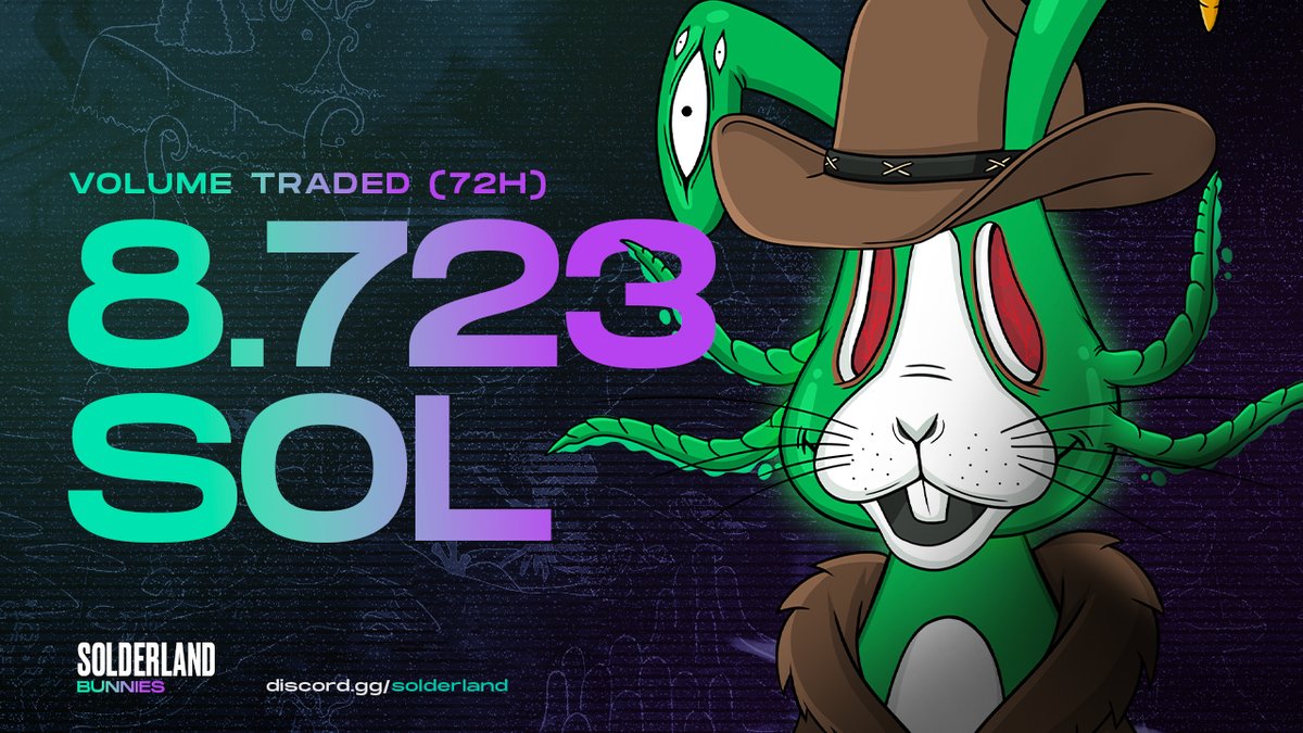 8,723 SOL volumes in 72 hours!

374 SOL directly flowed to Solderland Mines Pool.