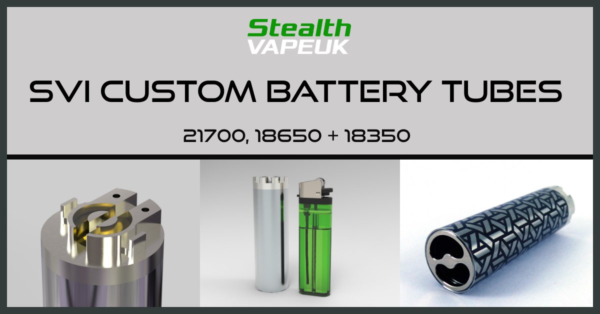 Stealthvape1's tweet photo. 🔌SVI Custom Battery Tubes🔌
Marvel at the ease of the Original Horizontal Solder Tube!
Available in 21700 / 18650 / 18350 configurations.
https://t.co/7H3WPmgAEb
#vape #dnaboard #vapemod #boxmod #modder #modmaker #dnamod #evolv #stealthvapeUK https://t.co/uDAMxtyrNE