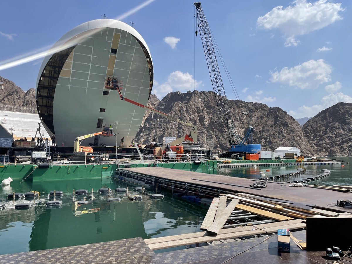 wonderworksltd's tweet photo. We’ve worked on some challenging projects in our time, but this one is up there! From giant floating pontoons to Trimble SX10 laser scanning, find out how we created the illusion of a floating lake on a lake for the UAE’s 50th National Day > https://t.co/9NidzRCgHp #ND50 https://t.co/CPqFD8yZvP