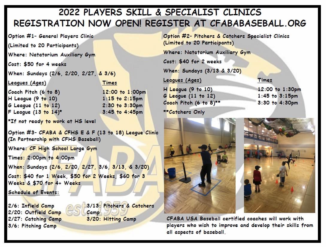 CFallsABA's tweet photo. Baseball Clinics are filling up fast, don’t miss out on an amazing opportunity to learn some skills! https://t.co/M41sEzF8qp