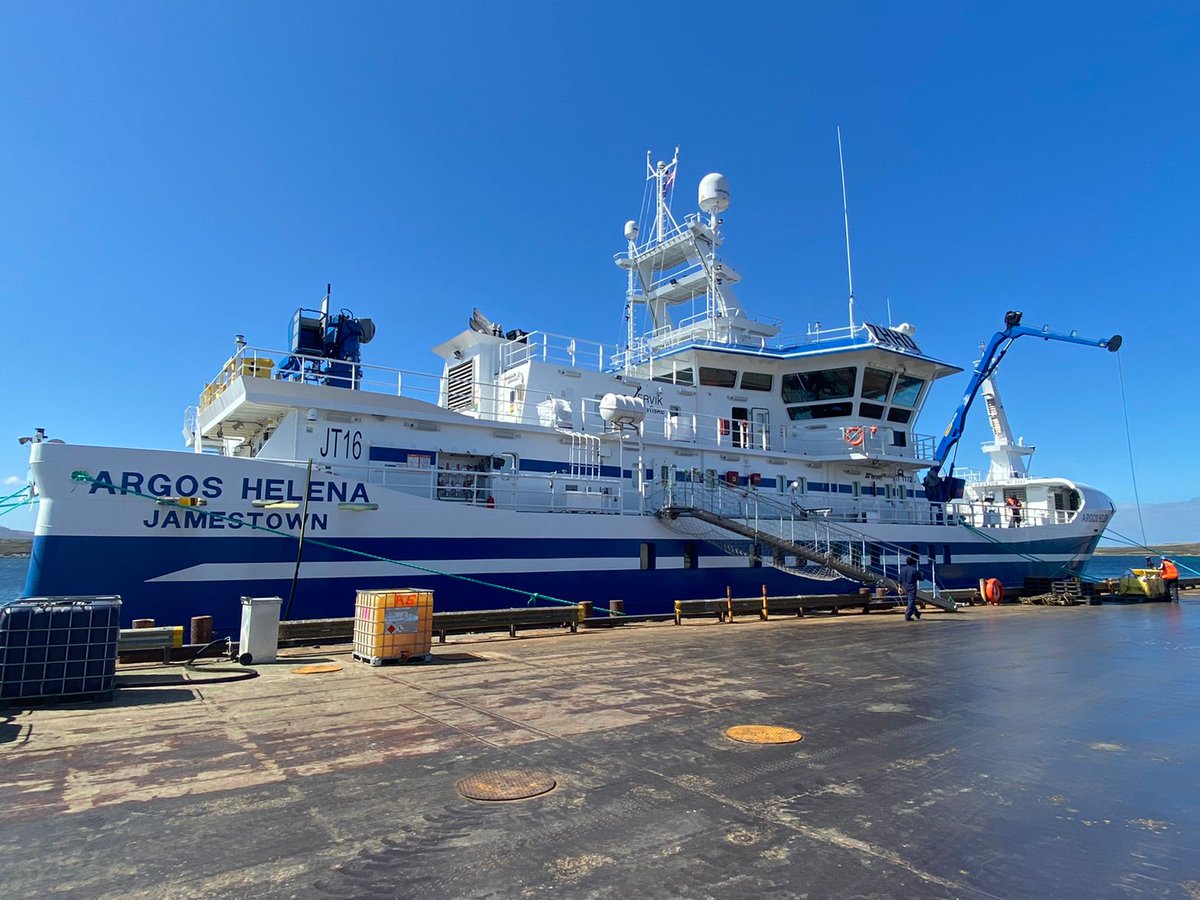 And so the #ROSSSEA SEASON 2021 comes to and end  #MFVARGOSHELENA #MFVNORDICPRINCE AND #MFVARGOSGEORGIA unloading their catch  #STANLEY  #CCAMLR #falklandislands