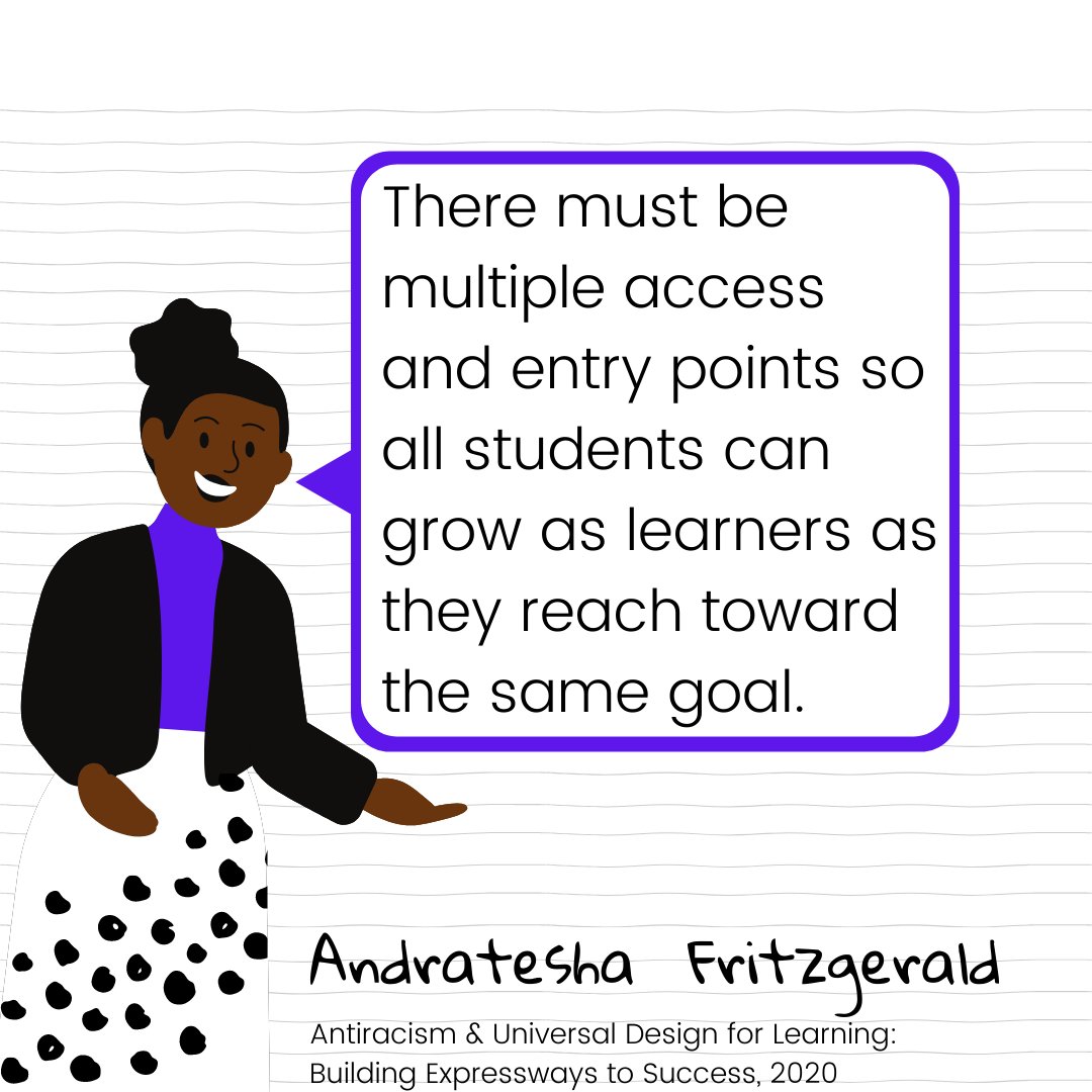 #REPRESENTATION #UDL #Antiracism <a href="/FritzTesha/">Andratesha Fritzgerald (she/her)</a>