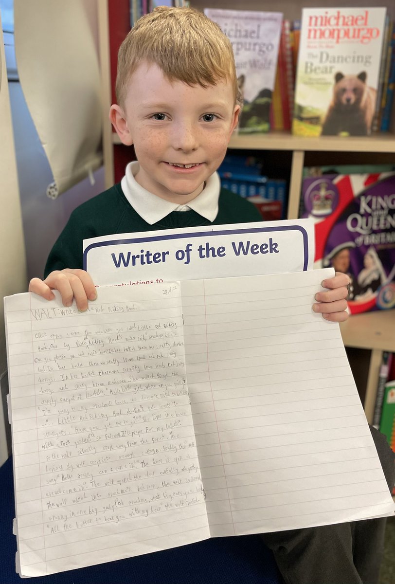 SummerhillL31's tweet photo. Year 2’s writer of the week. Well done! #summerhillenglish https://t.co/zV0Ne2aKXy