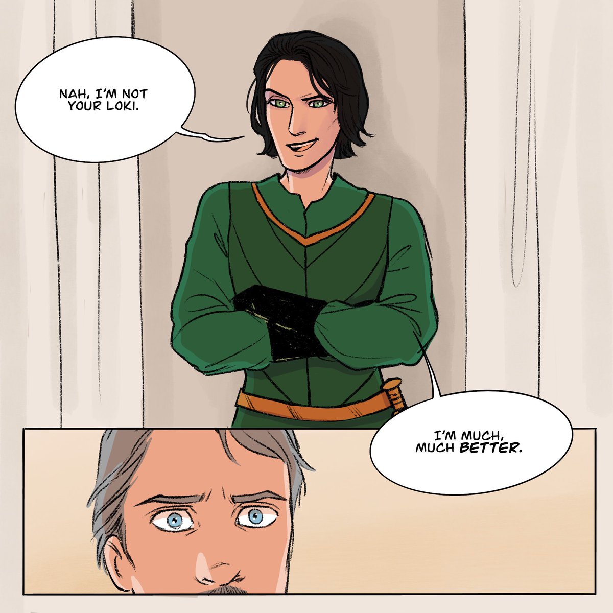 alice_rovai's tweet image. ALWAYS comic, pt 22 (end of the first part): PREORDERS OPEN! 💚💚💚
Oh, a Variant… 👀

The first part of this comic is finished! Read the last two panels in this thread, and find the Etsy link to preorder your copy of the comic book AND the Lokius artbook! 🤩🤩🤩 
#AlwaysComic