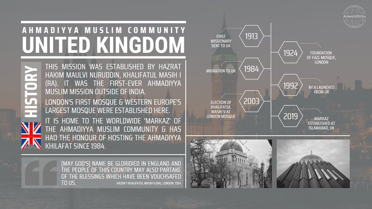 After the migration, the #AhamdiyyaKhilafat has been conveying the message of True Islam from the United Kingdom to the whole world.

Have a look at some of the most recent efforts of the <a href="/AhmadiyyaUK/">Ahmadiyya UK</a> Jamaat: bit.ly/3u8no3V