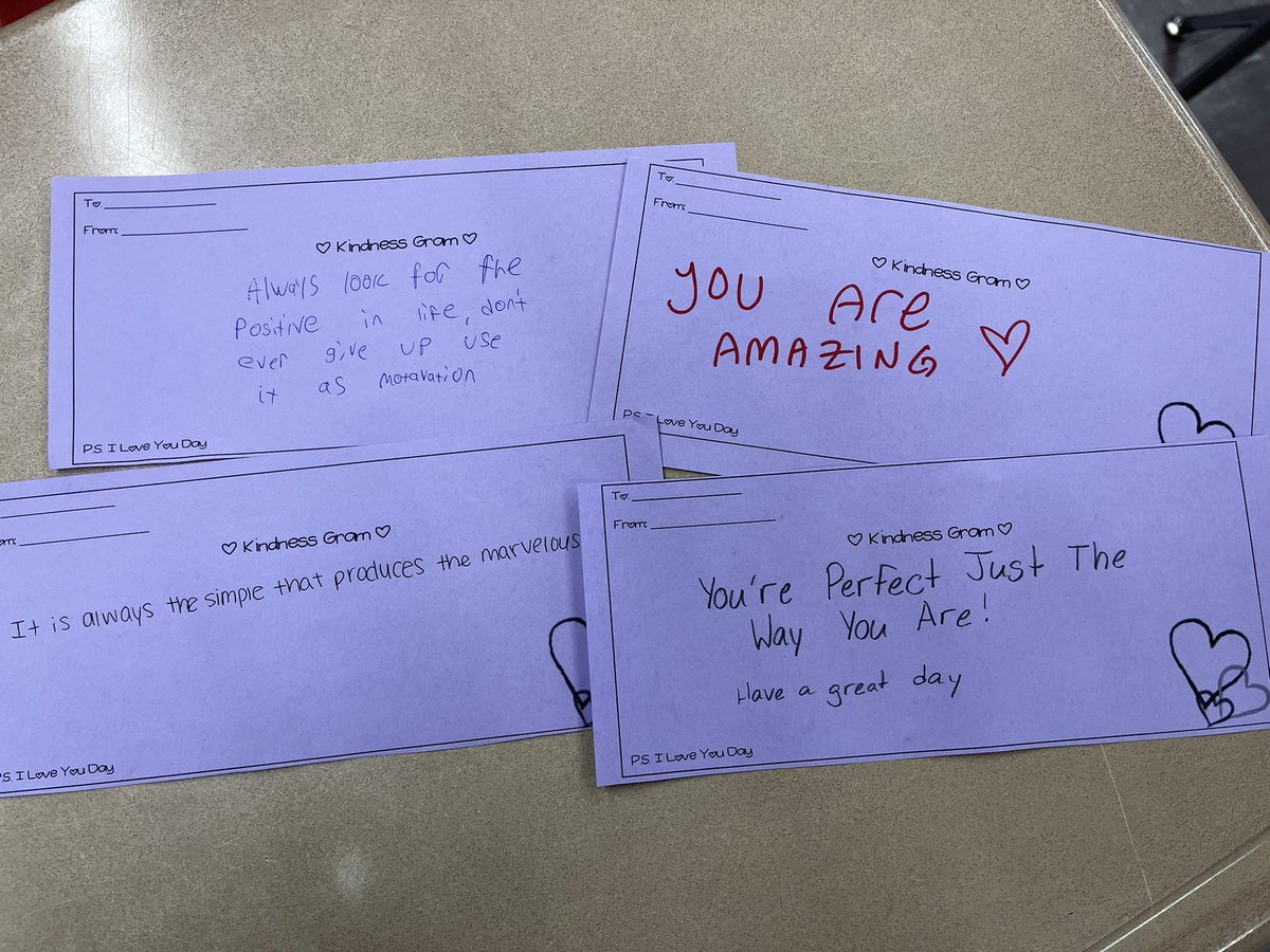 Here’s a preview of some of the Kindness Grams we made in #advisory for P.S. I Love You Day <a href="/mrsadamski1/">Heather Adamski</a>