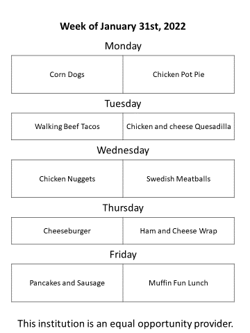 RRESPandas's tweet photo. Lunch menus for next week.  #RRESPandas https://t.co/aYiCR8oae2