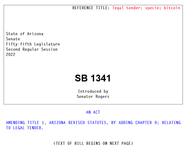 Arizona State Senator <a href="/WendyRogersAZ/">Wendy Rogers</a> has introduced a bill to make #bitcoin legal tender in Arizona.

💥💥💥💥💥