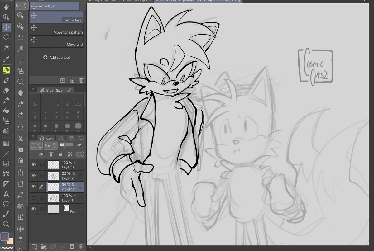 [OC]

I won't lie I have so many unfinished Ex sketches that I don't post but this one with her and a younger Tails was hecking cute that I still think about it. 