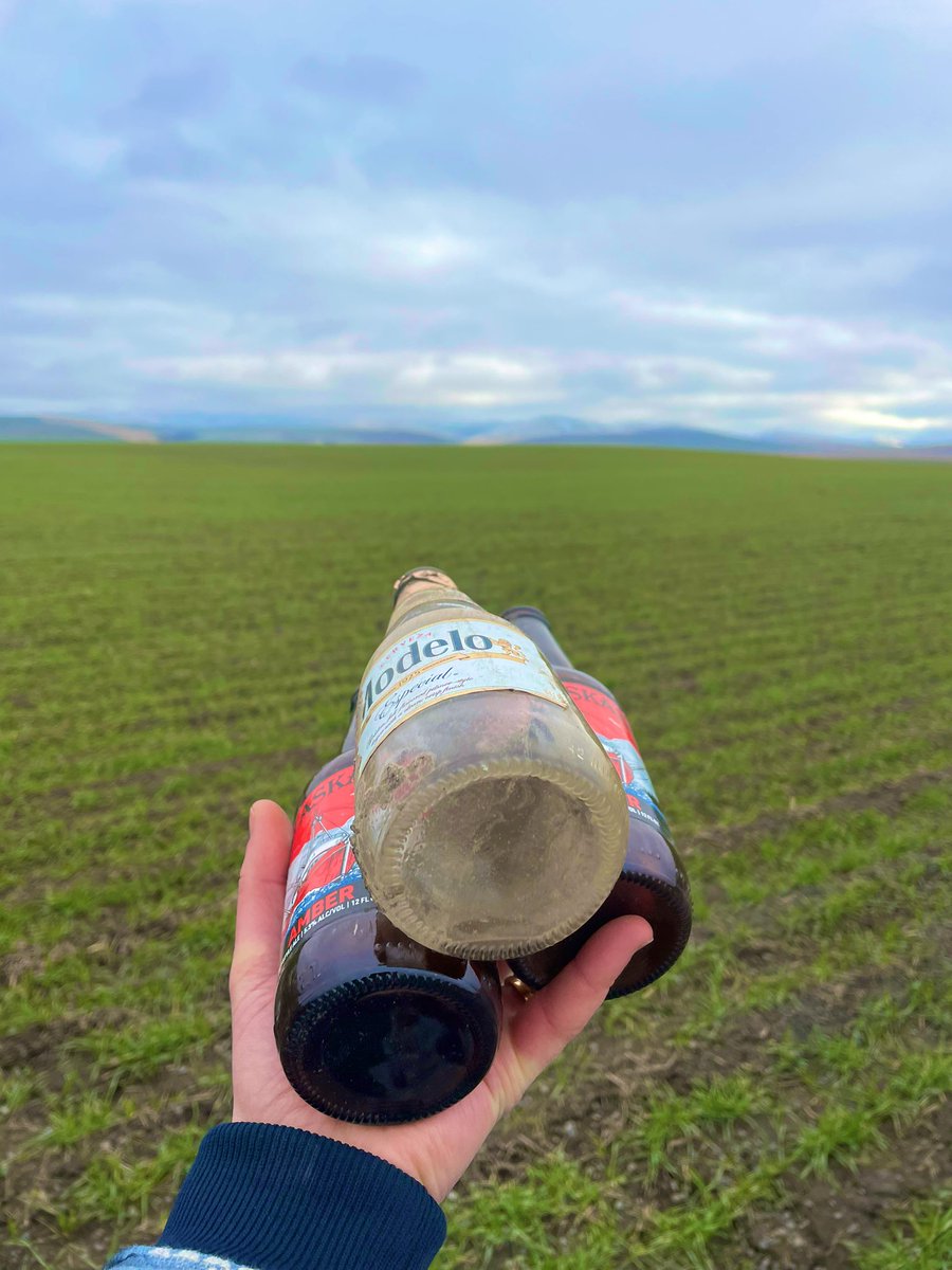 To all the losers who chuck beer bottles on country roads: Broken glass, especially clear, will end up in the food system. What’s worse: if glass is detected in the lot, farmers can lose their entire contract with the processor  🌾🌱🥕🌽🥔