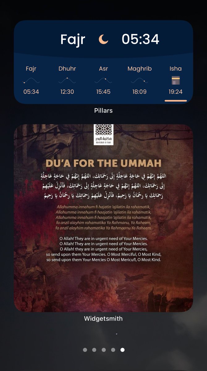 binthabibahh's tweet image. If you have an iPhone, you can get widgetsmith on the app store and try this. Make a folder in photos for ‘adiyah and create a widget on the home screen so you can recite whatever comes up ان شاء الله