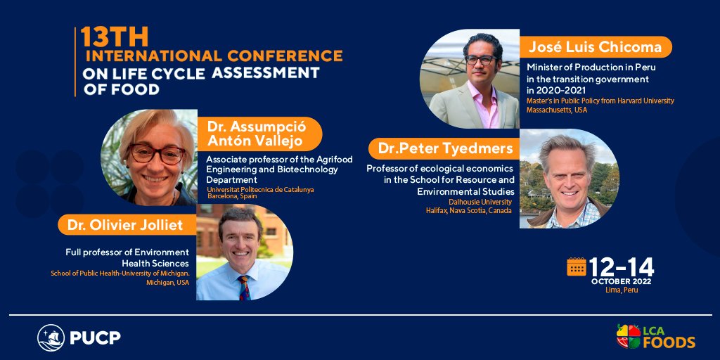 🌐These are our yet announced #KeynoteSpeakers for #LCAFOODS2022 🌽🥝🍓🍔our hybrid conference taking place 12-14th October in Lima🇵🇪.For abstract submission📚and registration🎟reach the🔗bit.ly/lcafoods22 #LCA #FoodSupply #Sustainability #FoodSecurity #Megacities #FoodLoss