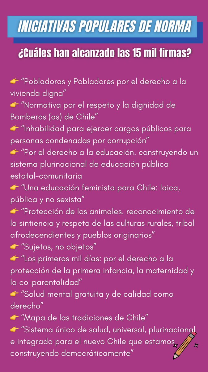 convencioncl's tweet photo. ¡La participación popular no se detiene! 💪

Ya son 37 las Iniciativas Populares de Norma que han alcanzado las 15.000 firmas y pasarán a ser discutidas en la #ConvenciónConstitucional 

📲 Ingresa a https://t.co/Kj46GE0oGR para que la tuya sea la siguiente ¡No te quedes fuera! https://t.co/pdvDTD1yxp