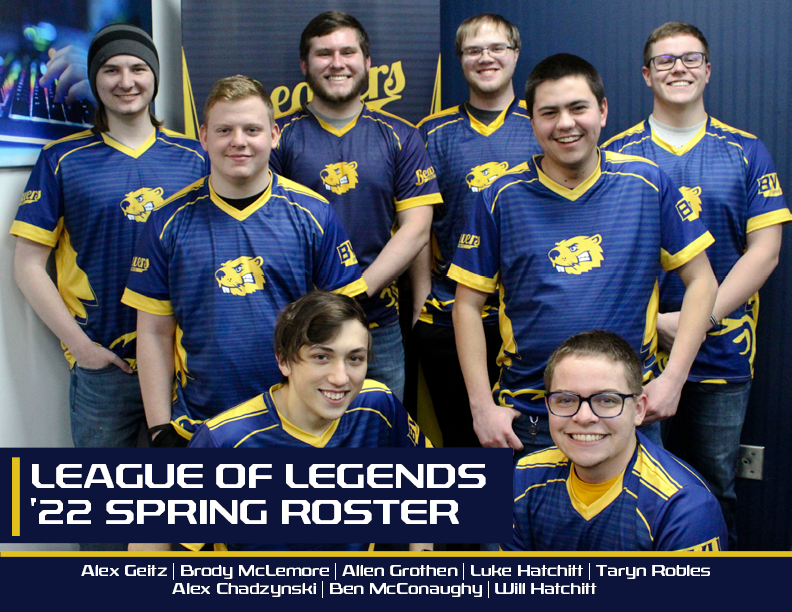 BVUesports's tweet photo. League of Legends is gearing up to compete tonight, so it's a perfect time to introduce our 2022 spring roster!
Let's roll Beavs!
#esports #leagueoflegends #buenavistauniversity #BVUpride https://t.co/W143bzhzpS