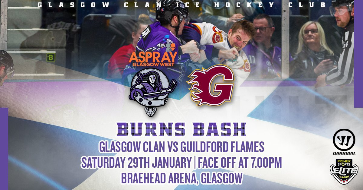 Glasgow Clan 🏒🏴 (@clanihc) on Twitter photo 🎟️ | There’s only 1 hour left to enter our competition to win 4️⃣ tickets to our next home game against <a href="/flamesicehockey/">Guildford Flames</a> at <a href="/ArenaBraehead/">Braehead Arena 🎤🏟</a> 💜
All you have to do is RT, Like & Follow! Simple!
🎟️ bit.ly/3tQE4uK 🎟️ | There’s only 1 hour left to enter our competition to win 4️⃣ tickets to our next home game against <a href="/flamesicehockey/">Guildford Flames</a> at <a href="/ArenaBraehead/">Braehead Arena 🎤🏟</a> 💜
All you have to do is RT, Like & Follow! Simple!
🎟️ bit.ly/3tQE4uK
