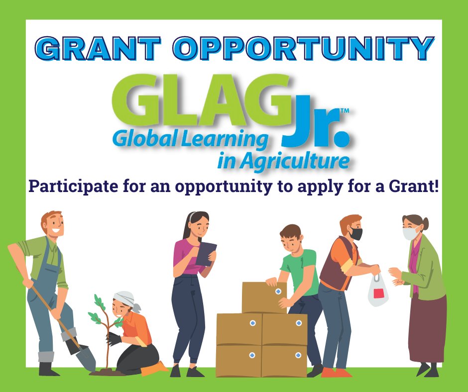 globalteachag's tweet photo. Join #GLAGJr for big gains in 2022! These resources can be integrated into the classroom to meet curriculum standards, and can come with BIG prizes! Have students participate in teams to gain badges and qualify for a Grant Opportunity!
Link in our register in our bio! https://t.co/rpSNWBzTMI