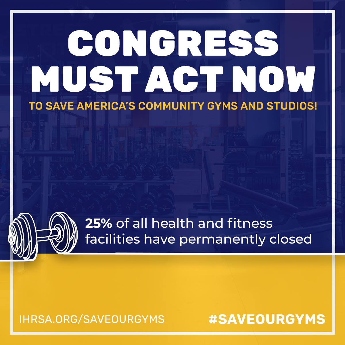 HealthFitAssoc's tweet photo. >> 25% of ALL U.S. health and fitness facilities have closed,
>> 30% of U.S. studios  have closed
>> more than 1.5 million industry jobs have been cut

#saveourgyms 🔗 https://t.co/yuwFk641dI @GymsCoalition @Franchising411 https://t.co/WAvtdq7pMB